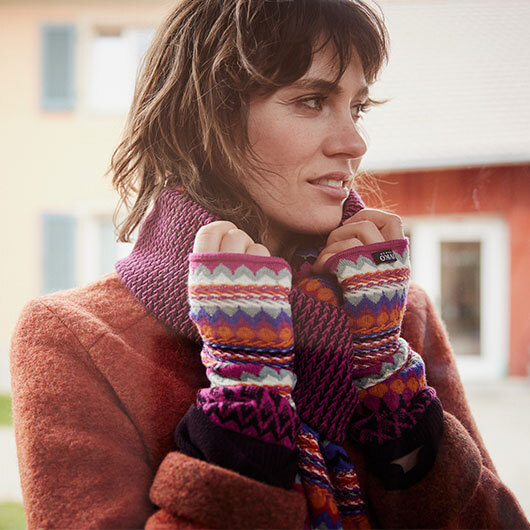 Jacquard-Stulpen wärmend und farbenfrohe Ergänzung zu jedem Herbst- und Winterlook.