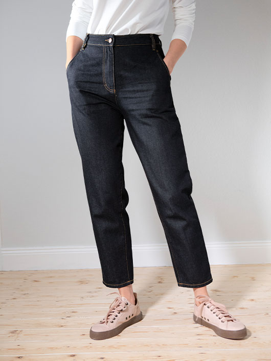 Hier sehen Sie die 7/8-Jeans aus Bio-Baumwolle von Waschbär