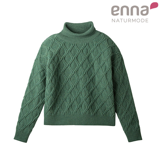 Rautenzopfpullover aus reiner Schurwolle