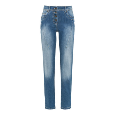 5-Pocket-Jeans mit Knopfleiste aus Bio-Baumwolle, lightblue