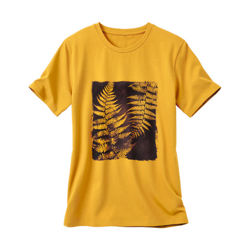 T-Shirt aus Bio-Baumwolle mit Elastan, gelb