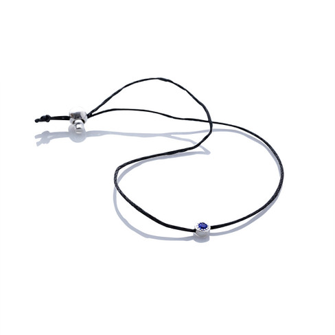 Armband mit Preciosa-Glasstein in Sterlingsilber, blau/silber/schwarz