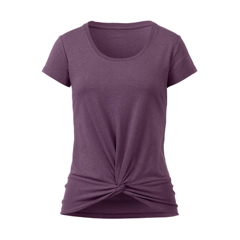 T-Shirt mit Knoten aus Bio-Baumwolle und Hanf, purple