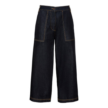 3/4-Jeans-Culotte aus reiner Bio-Baumwolle, darkblue
