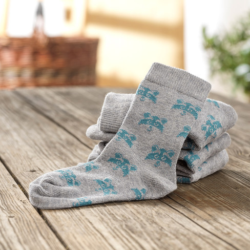 Socken mit Waschbär-Logo, grau-melange