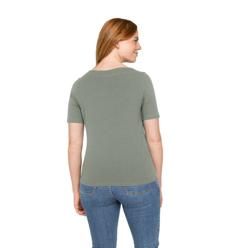 Tailliertes T-Shirt aus Bio-Baumwolle, schilf