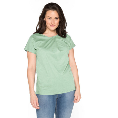 T-Shirt mit Rundhalsausschnitt aus Bio-Baumwolle, melisse