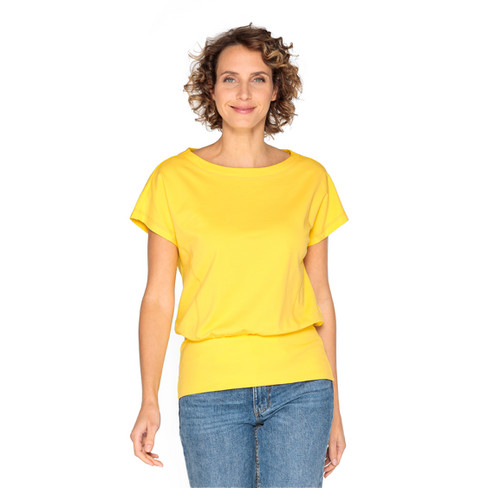 T-Shirt mit breitem Saum aus Bio-Baumwolle, gelb