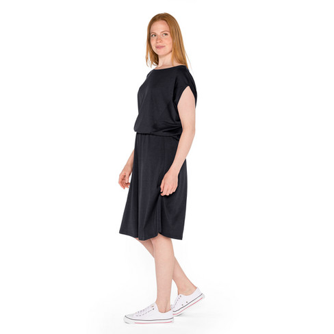Jerseykleid aus TENCEL™ mit Bio-Baumwolle, schiefer