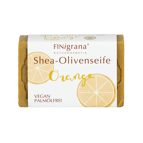 Olivenölseife ORANGE mit Bio-Sheabutter, 100 g