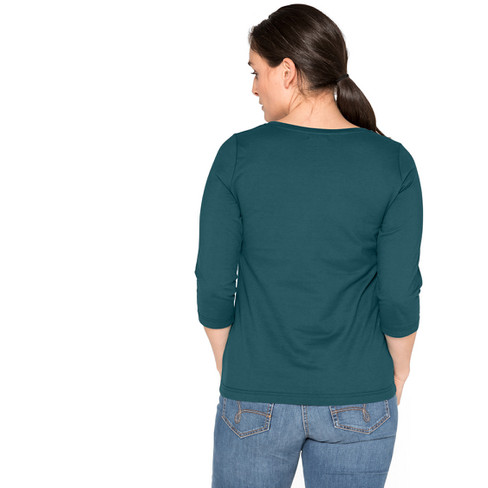 Shirt mit 3/4-Arm aus reiner Bio-Baumwolle, atlantik