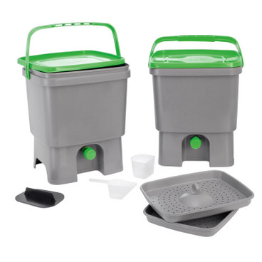 DE 9L Bokashi Eimer Kompostbehälter Küchenkomposter Starterset Belüftet Huas 
