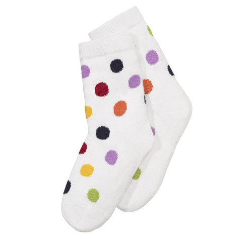 Socken Punkte aus Bio-Baumwolle, weiß-gepunktet