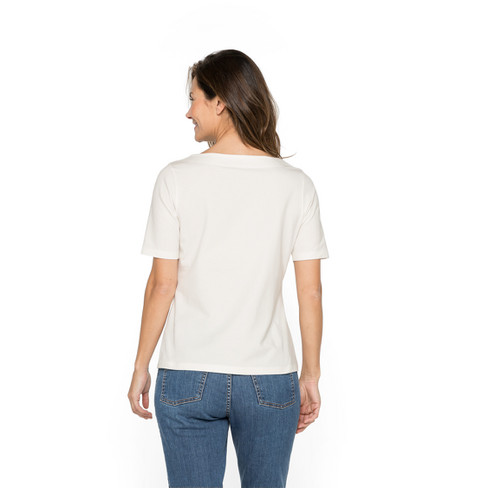 Tailliertes T-Shirt aus Bio-Baumwolle, naturweiß