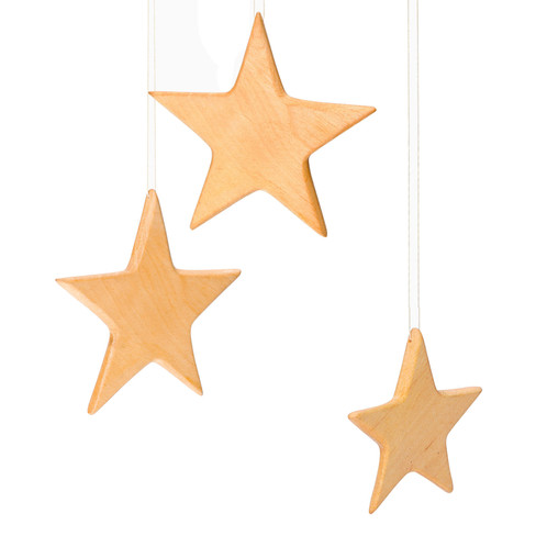 Sterne flach aus Erlenholz, 3 Stück