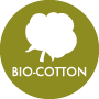 Hauseigenes Label von Waschbär, das bestätigt, dass für alle reinen Baumwolltextilien ausschließlich zertifizierte Bio-Baumwolle verwendet wird.