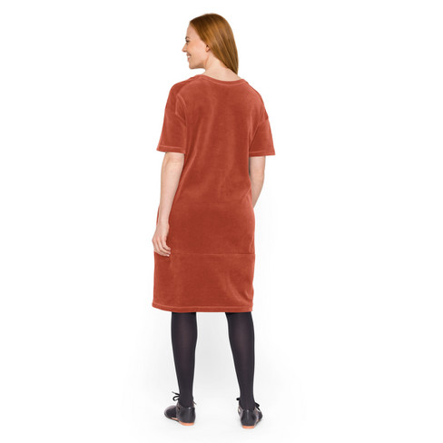 Nicki-Kleid mit Ziernähten aus Bio-Baumwolle, ton