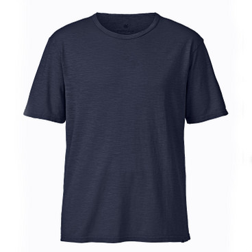 T-Shirt aus Hanf mit Bio-Baumwolle, marine