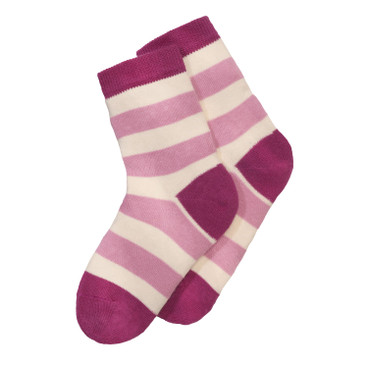 Socken Streifen aus Bio-Baumwolle, rosa-multicolor