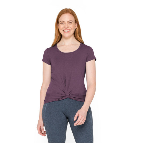T-Shirt mit Knoten aus Bio-Baumwolle und Hanf, purple