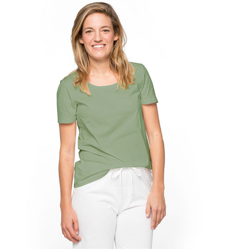 Pyjama-Shirt aus Bio-Baumwolle mit Rundhalsausschnitt, melisse