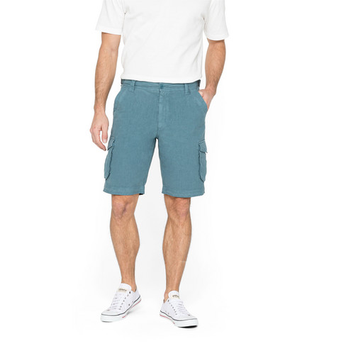 Shorts aus Hanf und Bio-Baumwolle, lagune