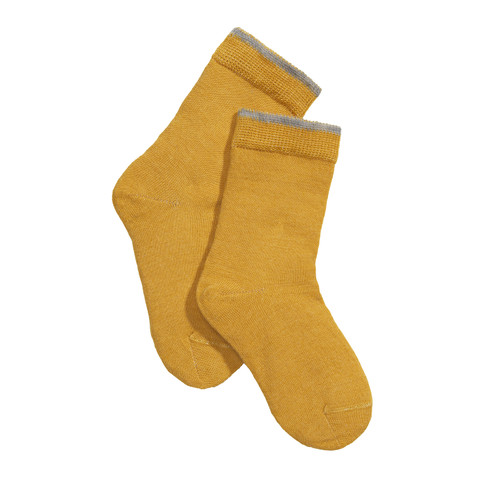 Socken aus Merinowolle mit Bio-Baumwolle, gelb