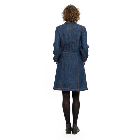 Jeanskleid aus Hanf und Bio-Baumwolle, nachtblau