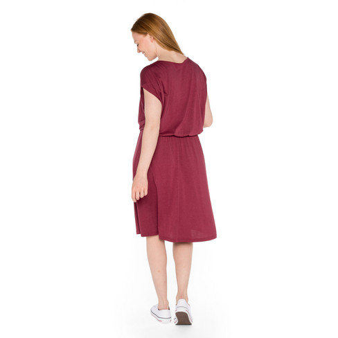 Jerseykleid aus TENCEL™ mit Bio-Baumwolle, bordeaux