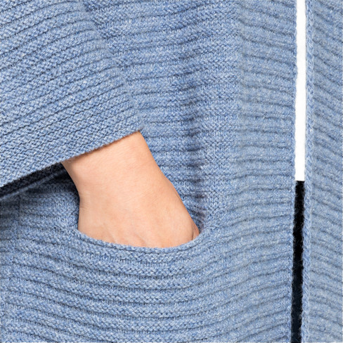 Strickmantel aus reiner Bio-Lammwolle, jeans