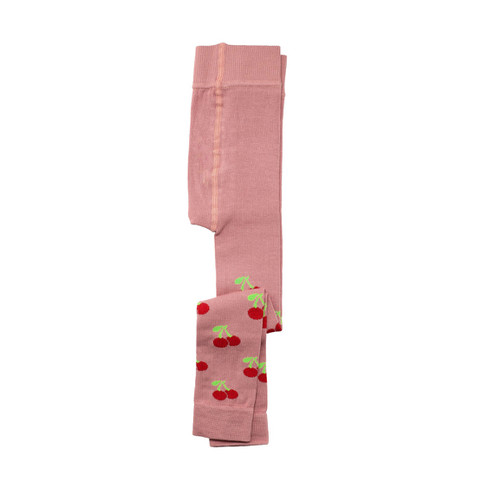 Leggings mit Kirschmuster aus Bio-Baumwolle, rose