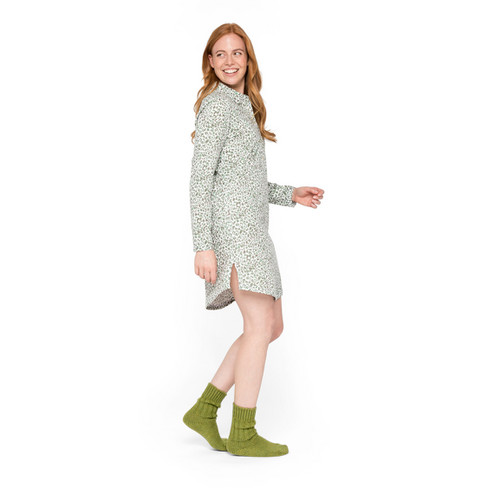 Nachthemd aus Bio-Baumwolle im Pyjama-Stil, melisse-gemustert