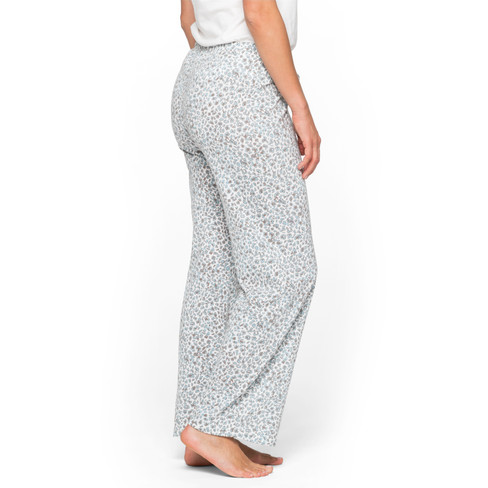 Pyjamahose aus Bio-Baumwolle mit elastischem Bund, taupe-gemustert