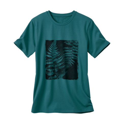 T-Shirt aus Bio-Baumwolle mit Elastan, atlantik