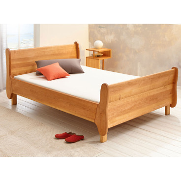 Metallfreies Bett aus Erlenholz, natur