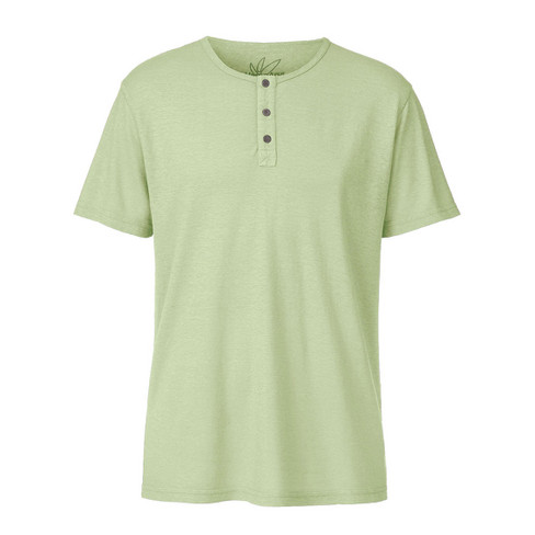 T-Shirt mit Knopfleiste aus Hanf und Bio-Baumwolle, melisse