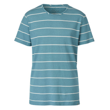 T-Shirt mit Streifen aus Bio-Baumwolle, nuss