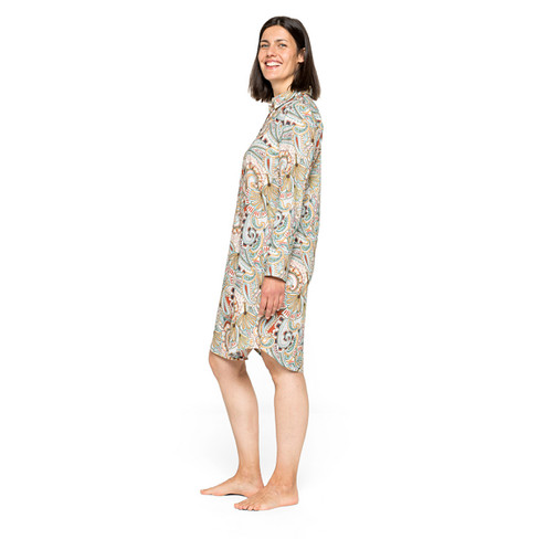 Nachthemd aus Bio-Baumwolle mit Paisley-Print, natur-gemustert
