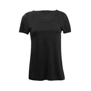Seiden-Kurzarmshirt aus Organic Silk, schwarz