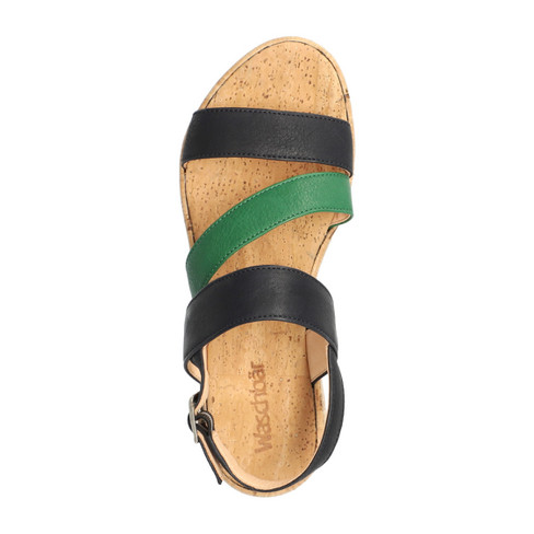 Sandale aus Bio-Leder, denimblau