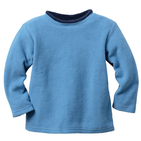 Pullover aus Bio-Fleece, jeansblau