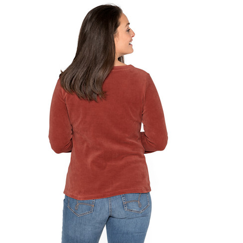 Nicki-Shirt, Langarm aus Bio-Baumwolle, ton