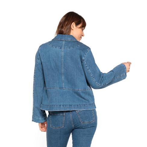 Jeansjacke mit Bubikragen aus Bio-Baumwolle, lightblue