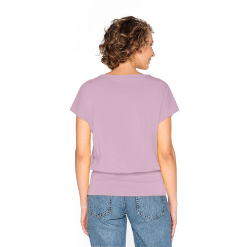 T-Shirt mit breitem Saum aus Bio-Baumwolle, hortensie